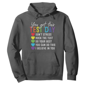 Funny Test Day Hoodie You Got This Don't Stress Rock The Test TS11 Dark Heather Print Your Wear