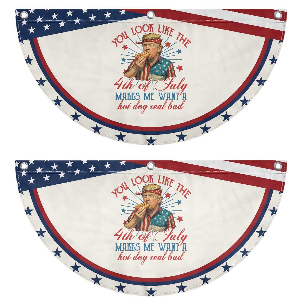 Funny Trump You Look Like The 4th Of July Makes Me Want A Hot Dog Real Bad Patriotic Fan Flag Trump TS11 2pcs pack Classic Beige Print Your Wear