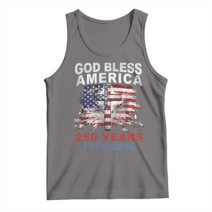 God Bless America 250 Years 1776 2026 Tank Top Christian Cross Eagle American Flag TS11 Deep Heather Print Your Wear