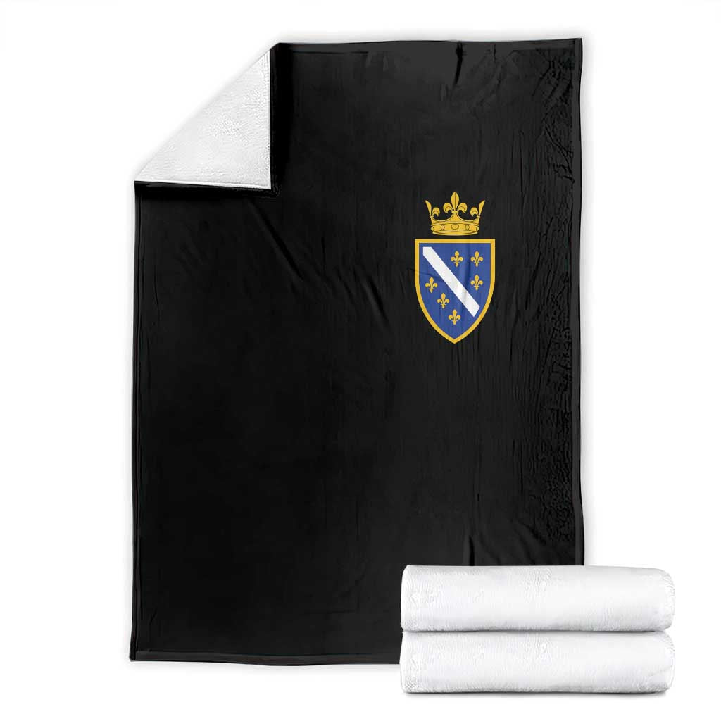 Bosnia and Herzegovina Flag Emblem with Crown Throw Blanket TS11 Black Print Your Wear