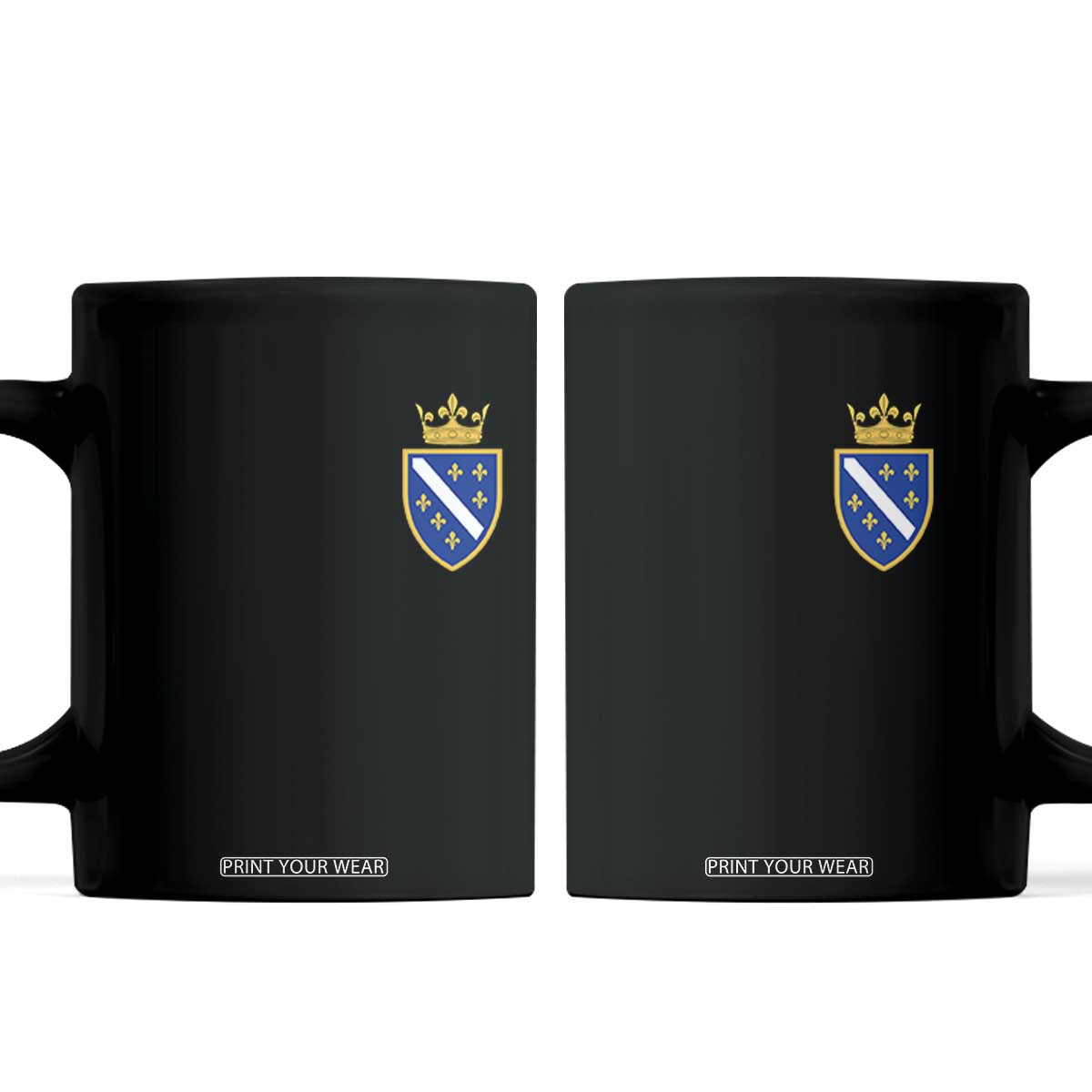 Bosnia and Herzegovina Flag Emblem with Crown Coffee Mug TS11 Black Print Your Wear