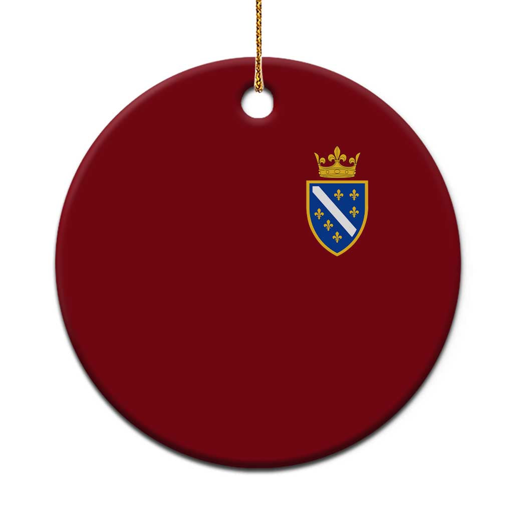 Bosnia and Herzegovina Flag Emblem with Crown Ceramic Ornament TS11 1pc Red Print Your Wear