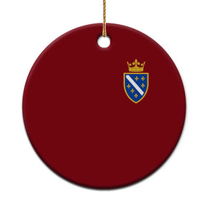 Bosnia and Herzegovina Flag Emblem with Crown Ceramic Ornament TS11 1pc Red Print Your Wear