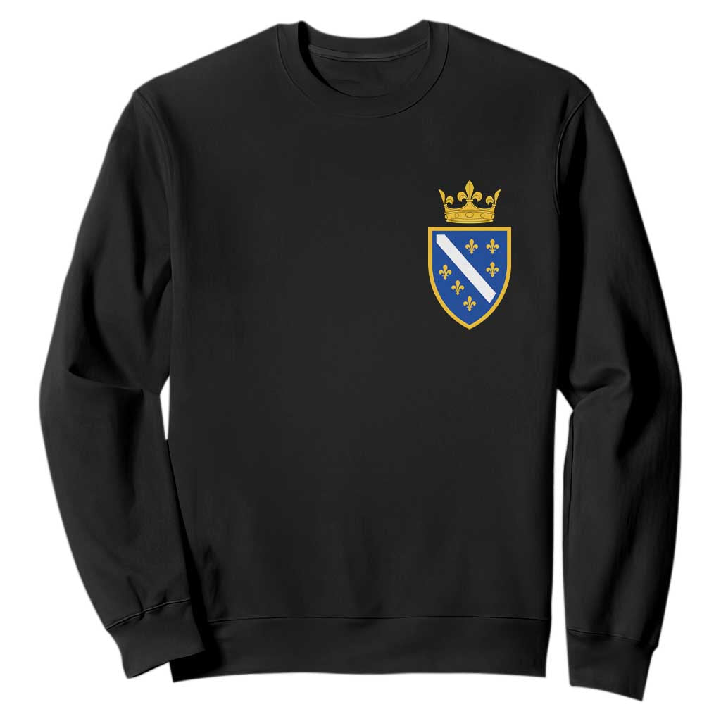 Bosnia and Herzegovina Flag Emblem with Crown Sweatshirt TS11 Black Print Your Wear