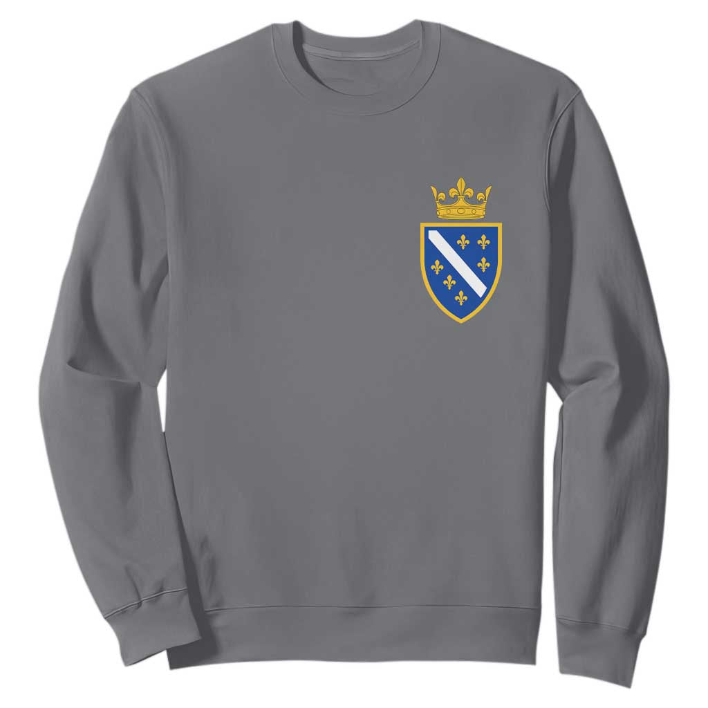 Bosnia and Herzegovina Flag Emblem with Crown Sweatshirt TS11 Charcoal Print Your Wear