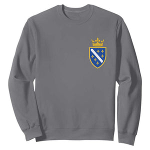 Bosnia and Herzegovina Flag Emblem with Crown Sweatshirt TS11 Charcoal Print Your Wear