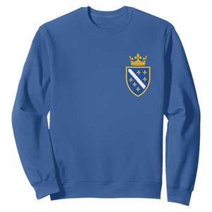 Bosnia and Herzegovina Flag Emblem with Crown Sweatshirt TS11 Royal Blue Print Your Wear