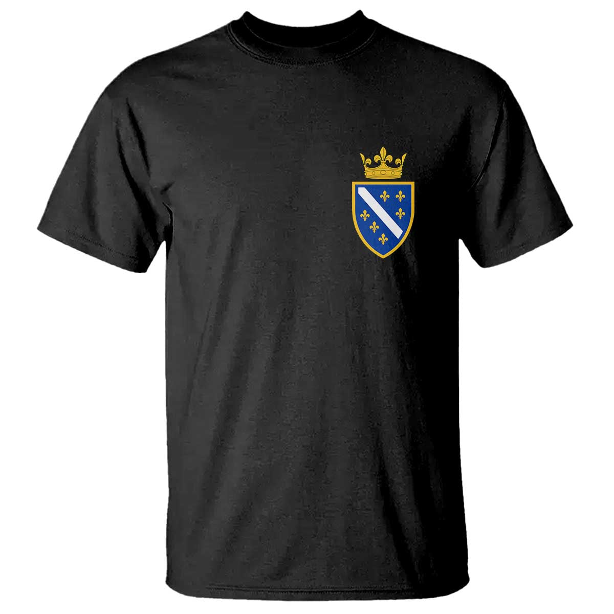 Bosnia and Herzegovina Flag Emblem with Crown T Shirt TS11 Black Print Your Wear
