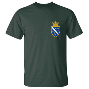 Bosnia and Herzegovina Flag Emblem with Crown T Shirt TS11 Dark Forest Green Print Your Wear
