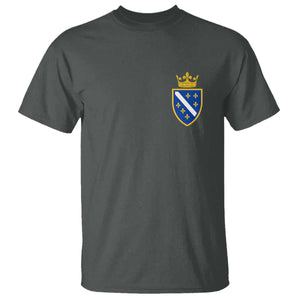 Bosnia and Herzegovina Flag Emblem with Crown T Shirt TS11 Dark Heather Print Your Wear