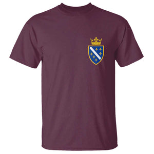 Bosnia and Herzegovina Flag Emblem with Crown T Shirt TS11 Maroon Print Your Wear