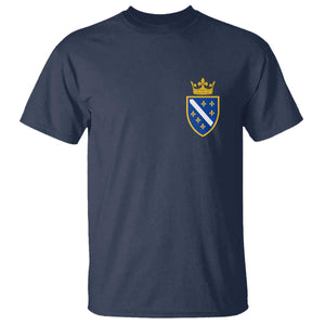Bosnia and Herzegovina Flag Emblem with Crown T Shirt TS11 Navy Print Your Wear