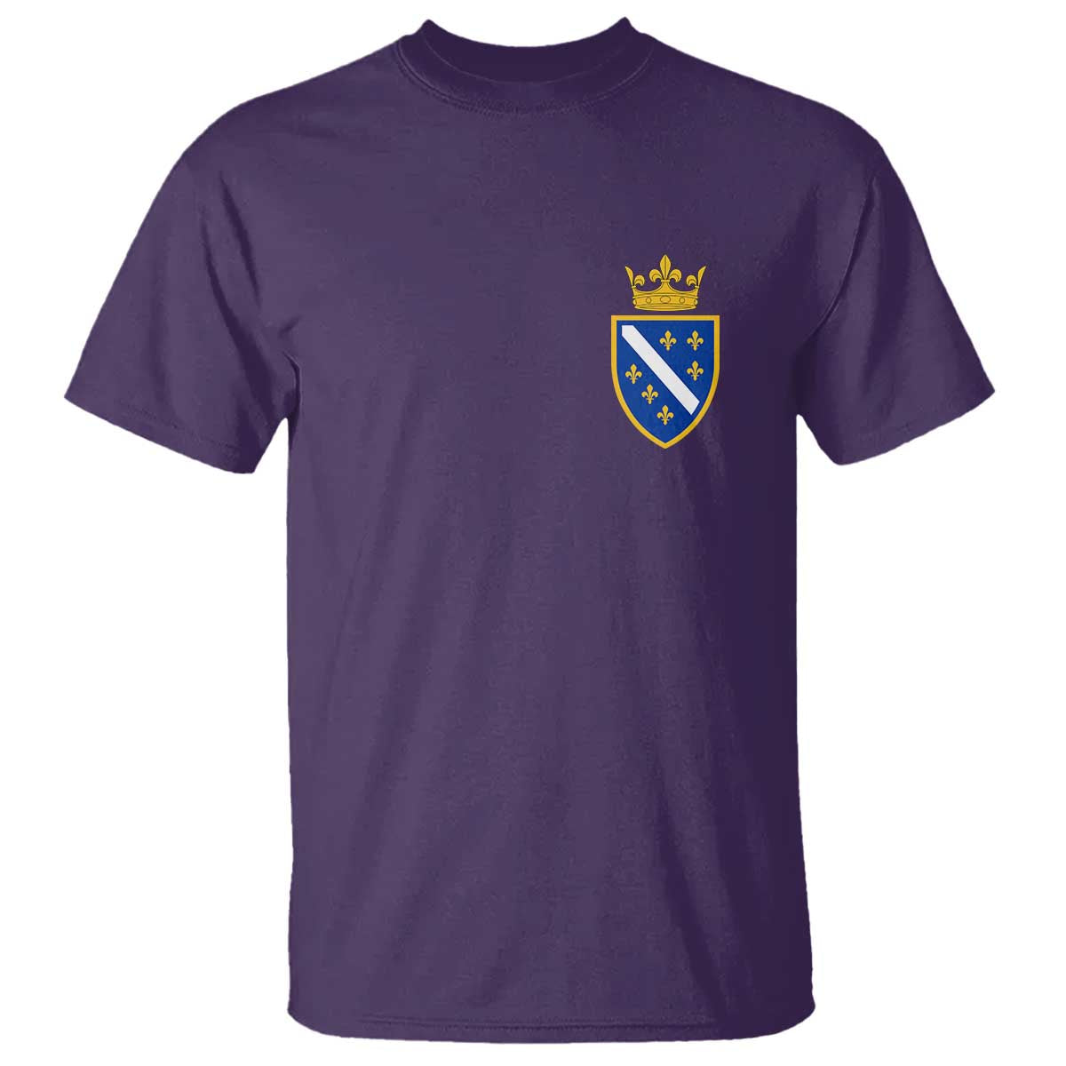 Bosnia and Herzegovina Flag Emblem with Crown T Shirt TS11 Purple Print Your Wear