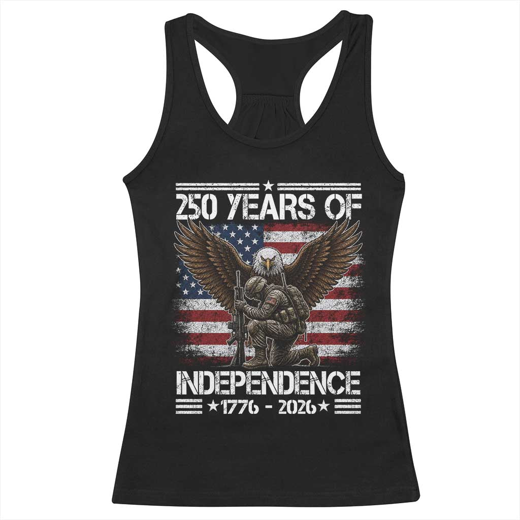 250 Years Of Independence Military Army Racerback Tank Top 250th Anniversary USA Bald Eagle TS11 Black Print Your Wear