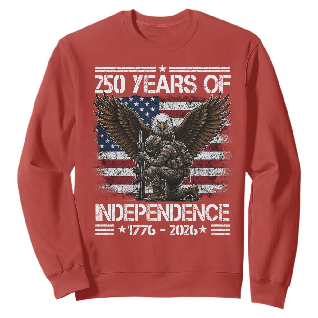 250 Years Of Independence Military Army Sweatshirt 250th Anniversary USA Bald Eagle TS11 Red Print Your Wear
