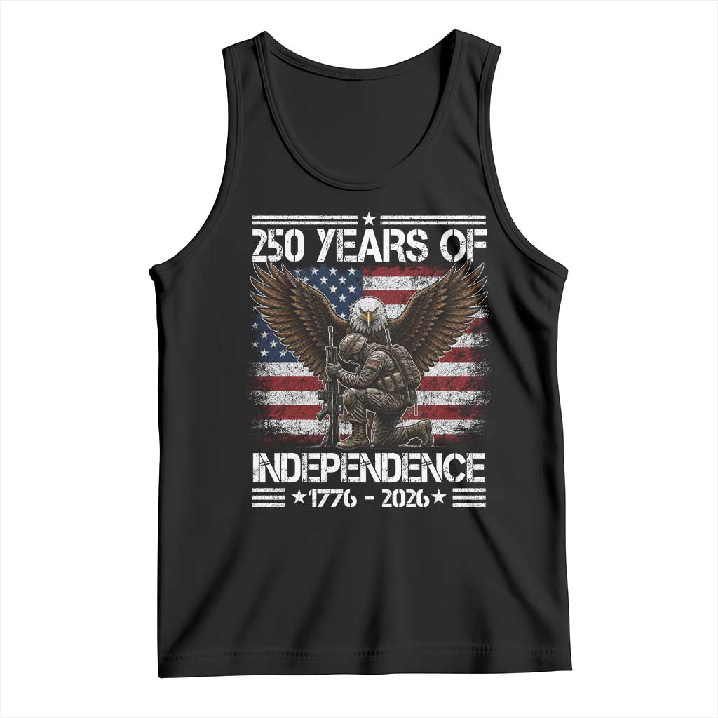 250 Years Of Independence Military Army Tank Top 250th Anniversary USA Bald Eagle TS11 Black Print Your Wear