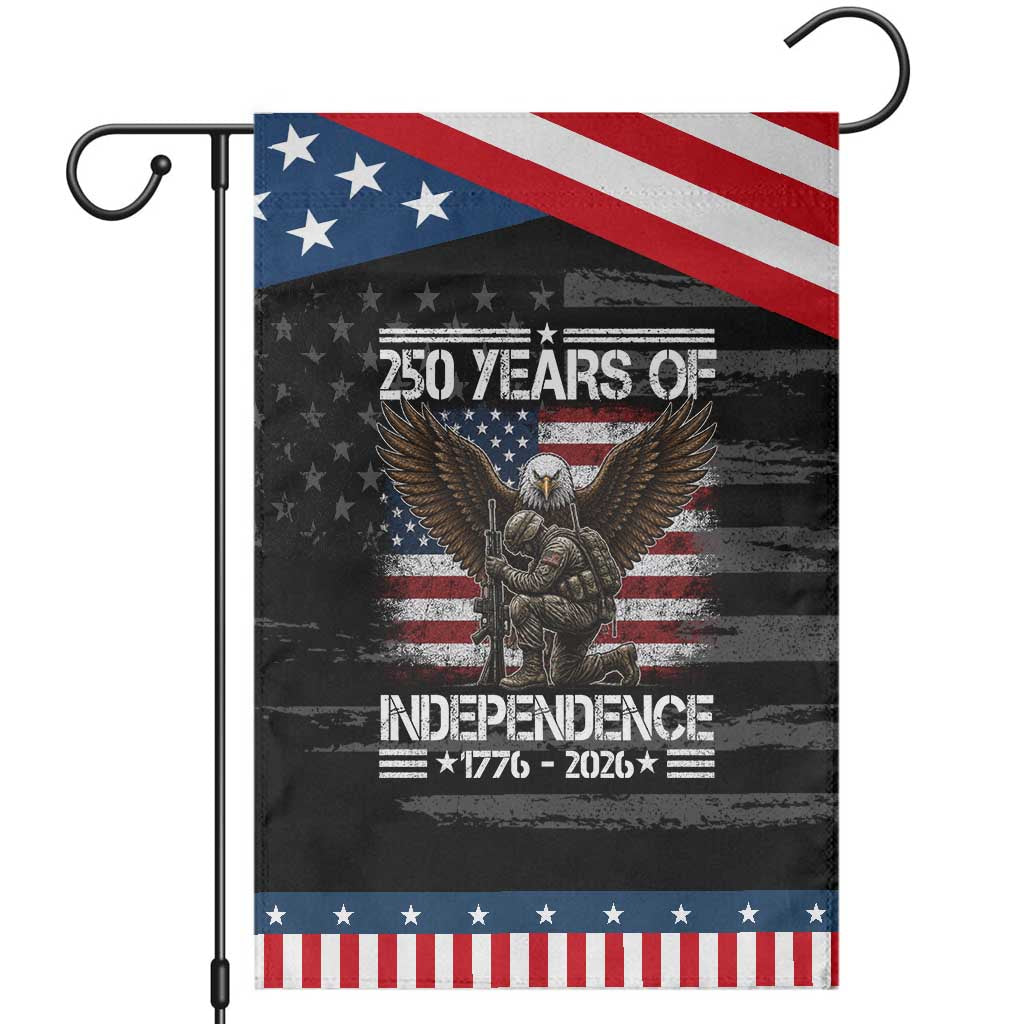250 Years Of Independence Military Army Patriotic Garden Flag 250th Anniversary USA Bald Eagle TS11 Distressed Black Blue Print Your Wear