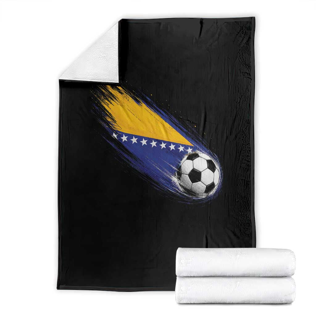 Bosnia and Herzegovina Soccer Lover Bosnian Flag Throw Blanket TS11 Black Print Your Wear