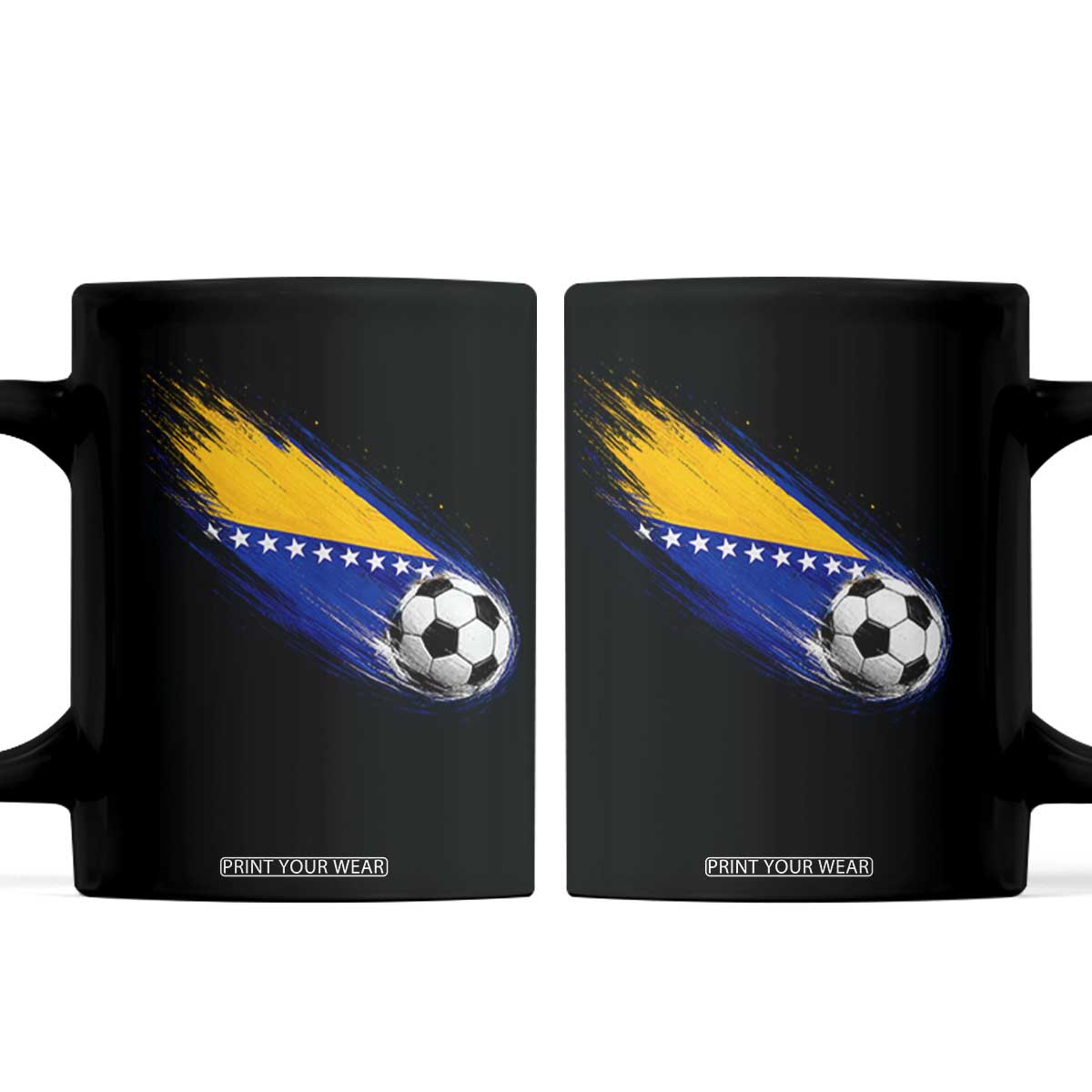 Bosnia and Herzegovina Soccer Lover Bosnian Flag Coffee Mug TS11 Black Print Your Wear