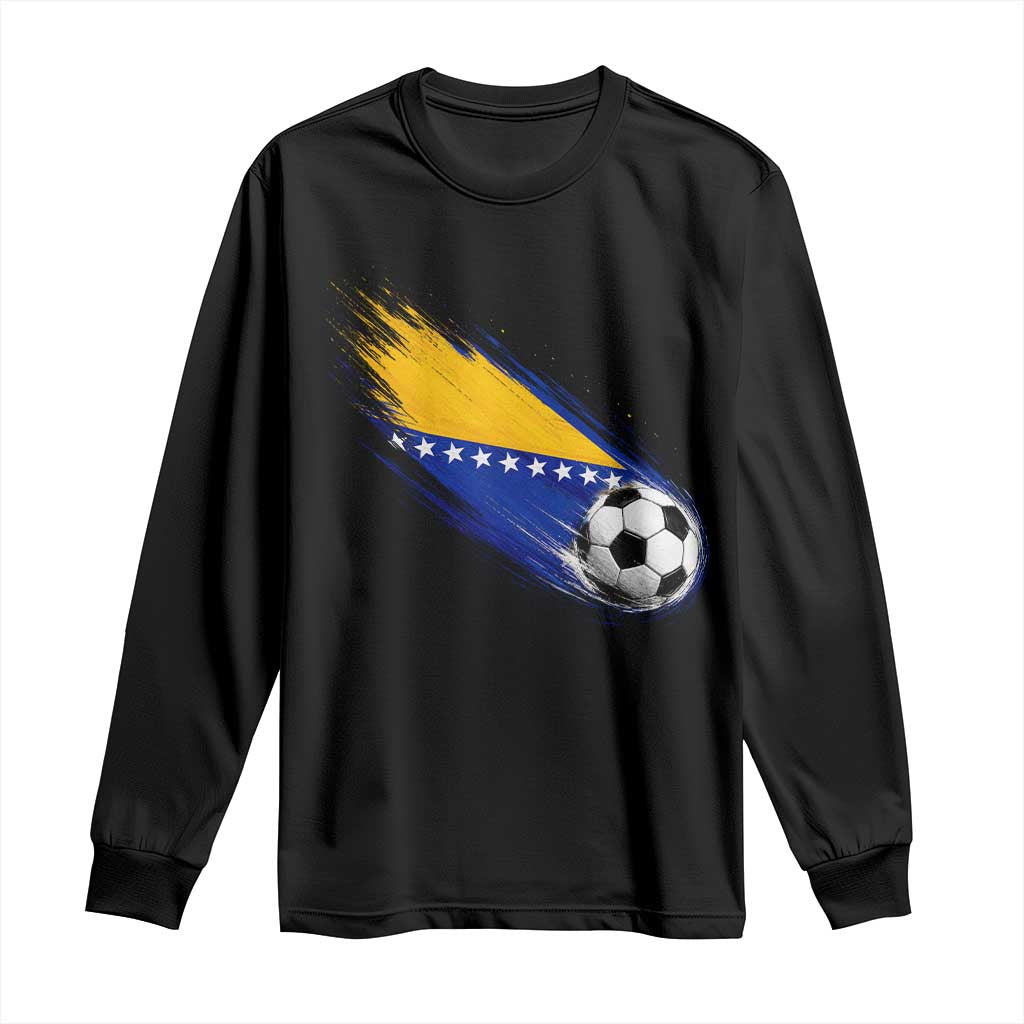 Bosnia and Herzegovina Soccer Lover Bosnian Flag Long Sleeve Shirt TS11 Black Print Your Wear