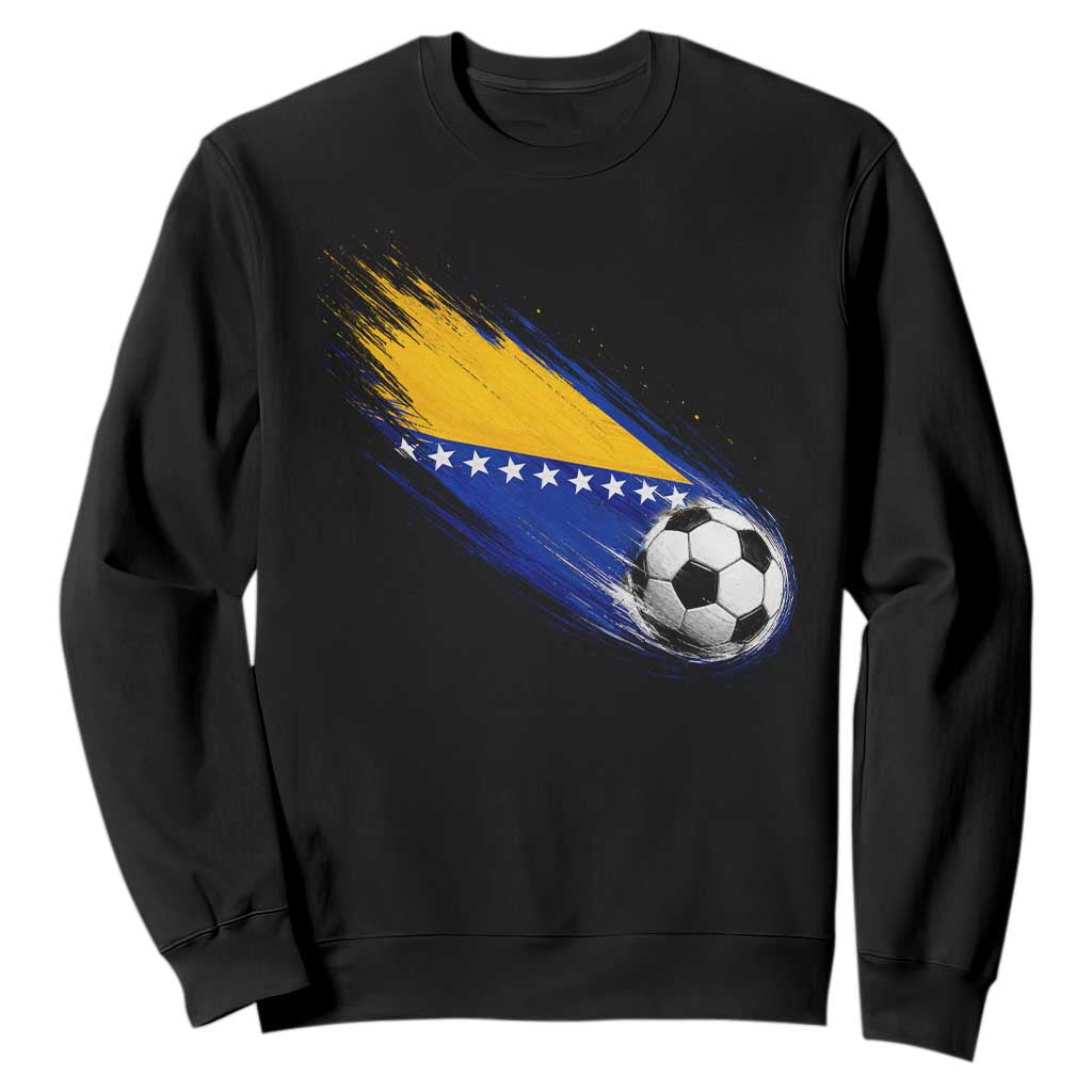 Bosnia and Herzegovina Soccer Lover Bosnian Flag Sweatshirt TS11 Black Print Your Wear
