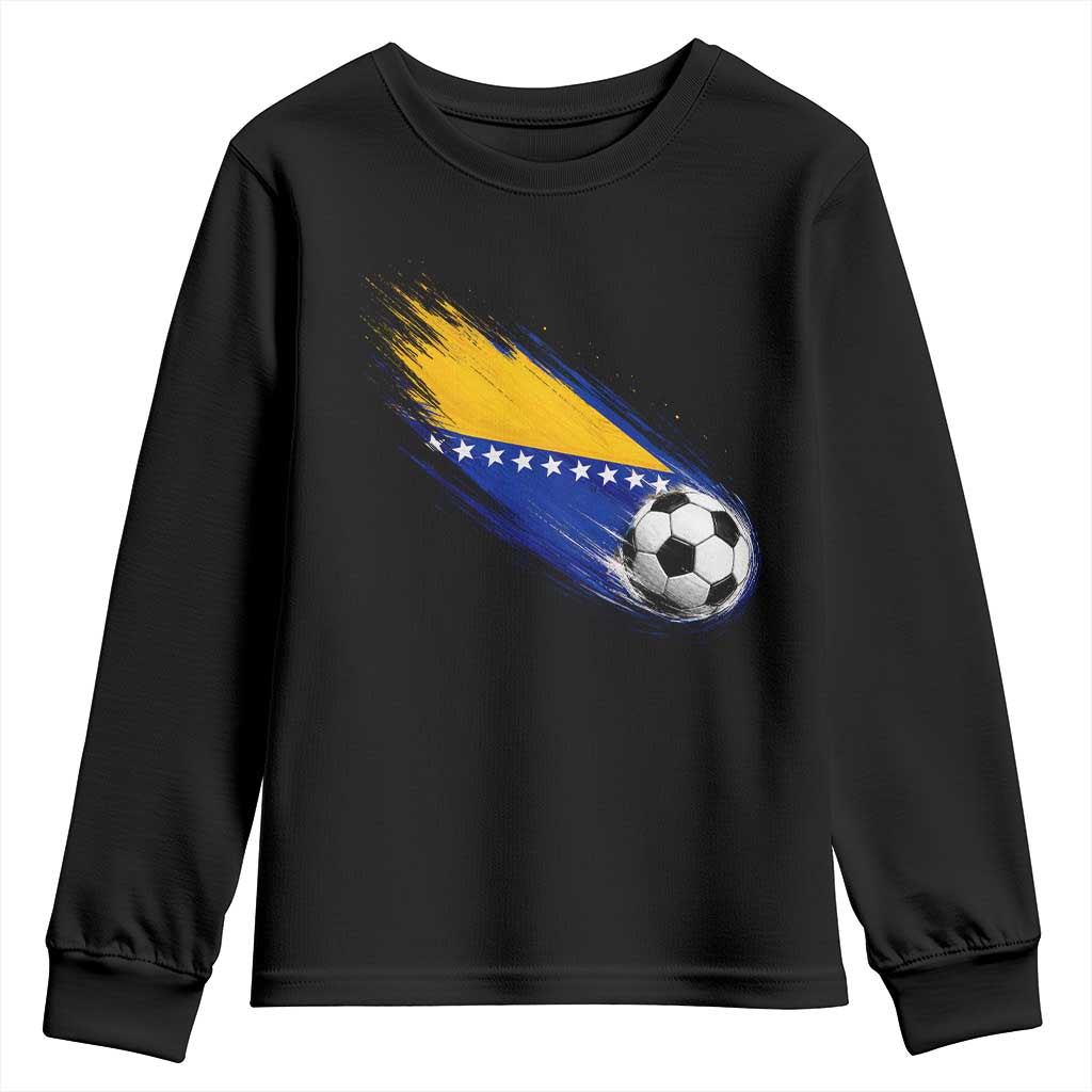 Bosnia and Herzegovina Soccer Lover Bosnian Flag Youth Sweatshirt TS11 Black Print Your Wear