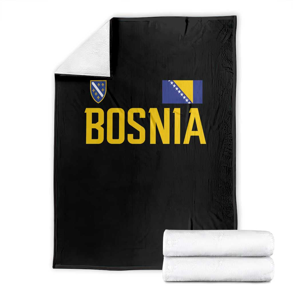 Bosnia and Herzegovina Pride Throw Blanket BiH Bosnian Flag Souvenirs TS11 Black Print Your Wear
