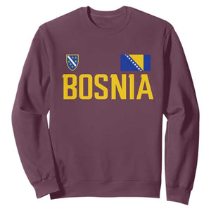 Bosnia and Herzegovina Pride Sweatshirt BiH Bosnian Flag Souvenirs TS11 Maroon Print Your Wear