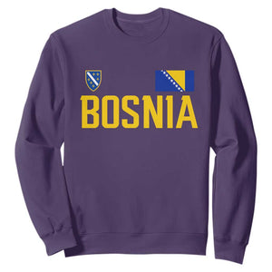 Bosnia and Herzegovina Pride Sweatshirt BiH Bosnian Flag Souvenirs TS11 Purple Print Your Wear