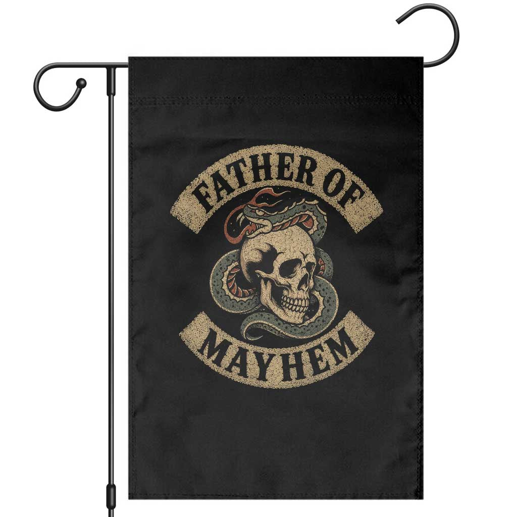 Father Of Mayhem Garden Flag Dad Snake Skull Fathers Day TS11 Black Print Your Wear