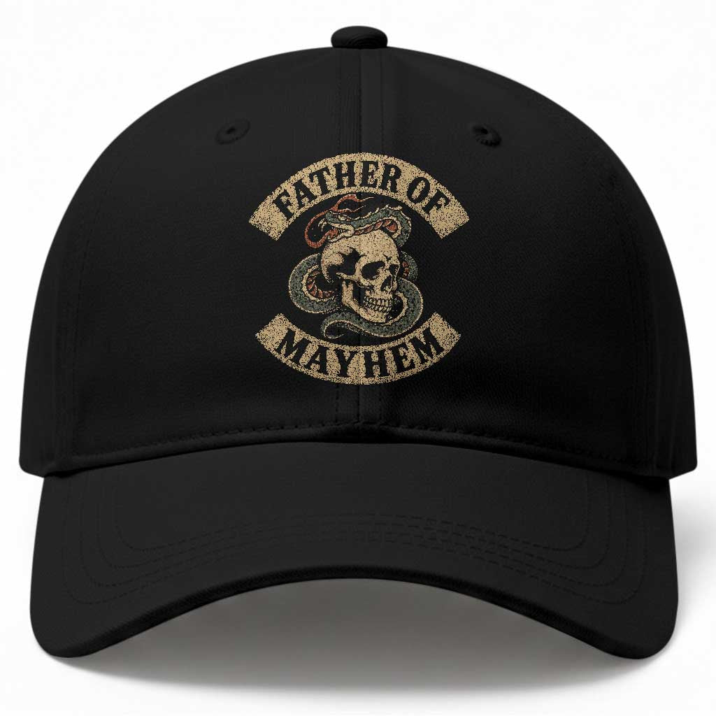 Father Of Mayhem Baseball Cap Dad Snake Skull Fathers Day TS11 Print Your Wear