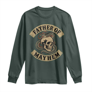 Father Of Mayhem Long Sleeve Shirt Dad Snake Skull Fathers Day TS11 Dark Forest Green Print Your Wear