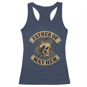 Father Of Mayhem Racerback Tank Top Dad Snake Skull Fathers Day TS11 Navy Print Your Wear