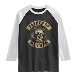 Father Of Mayhem Raglan Shirt Dad Snake Skull Fathers Day TS11 Black White Print Your Wear