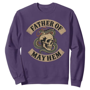 Father Of Mayhem Sweatshirt Dad Snake Skull Fathers Day TS11 Purple Print Your Wear