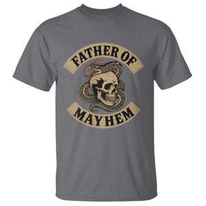 Father Of Mayhem T Shirt Dad Snake Skull Fathers Day TS11 Charcoal Print Your Wear