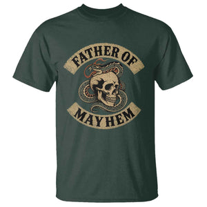 Father Of Mayhem T Shirt Dad Snake Skull Fathers Day TS11 Dark Forest Green Print Your Wear