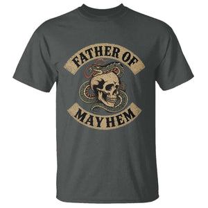 Father Of Mayhem T Shirt Dad Snake Skull Fathers Day TS11 Dark Heather Print Your Wear