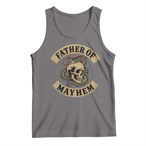 Father Of Mayhem Tank Top Dad Snake Skull Fathers Day TS11 Deep Heather Print Your Wear