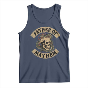 Father Of Mayhem Tank Top Dad Snake Skull Fathers Day TS11 Navy Print Your Wear