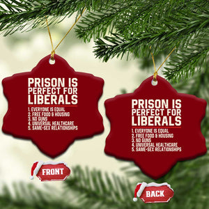 Prison Is Perfect For Liberals Ceramic Ornament Funny Anti Liberal Political Quote TS11 Print Your Wear
