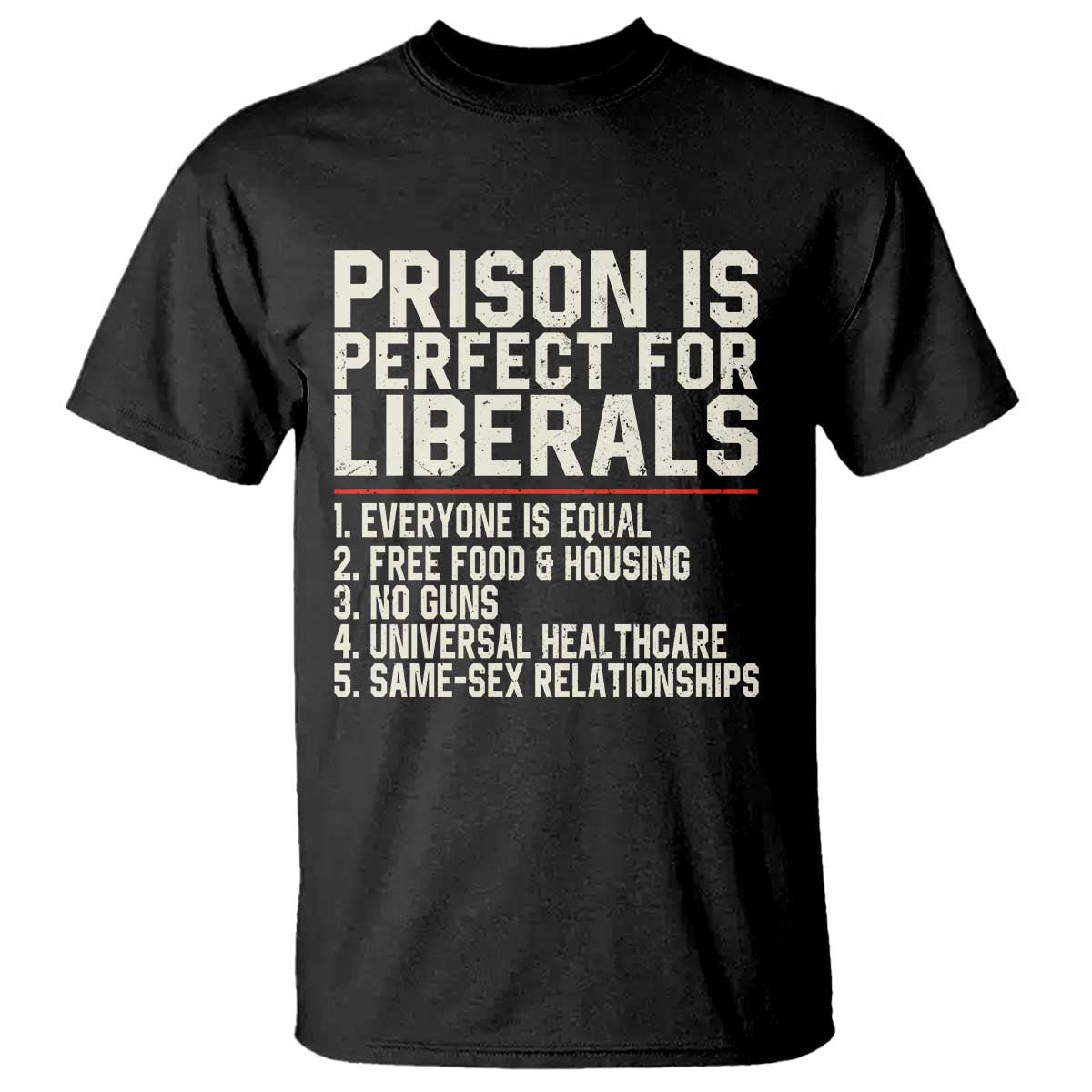 Prison Is Perfect For Liberals T Shirt Funny Anti Liberal Political Quote TS11 Black Print Your Wear