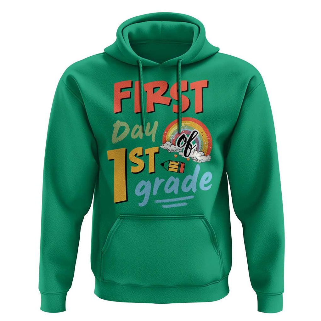 Back To School Hoodie First Day Of 1st Grade Rainbow TS11 Irish Green Print Your Wear