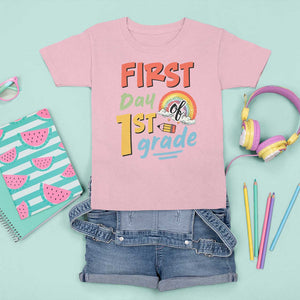 Back To School T Shirt For Kid First Day Of 1st Grade Rainbow TS11 Light Pink Print Your Wear