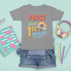 Back To School T Shirt For Kid First Day Of 1st Grade Rainbow TS11 Sport Gray Print Your Wear