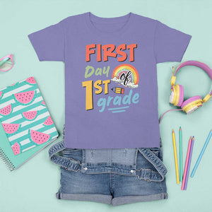 Back To School T Shirt For Kid First Day Of 1st Grade Rainbow TS11 Violet Print Your Wear