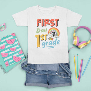 Back To School T Shirt For Kid First Day Of 1st Grade Rainbow TS11 White Print Your Wear