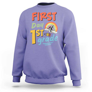 Back To School Sweatshirt First Day Of 1st Grade Rainbow TS11 Violet Print Your Wear