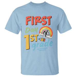 Back To School T Shirt First Day Of 1st Grade Rainbow TS11 Light Blue Print Your Wear