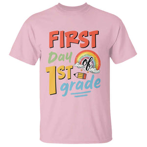 Back To School T Shirt First Day Of 1st Grade Rainbow TS11 Light Pink Print Your Wear